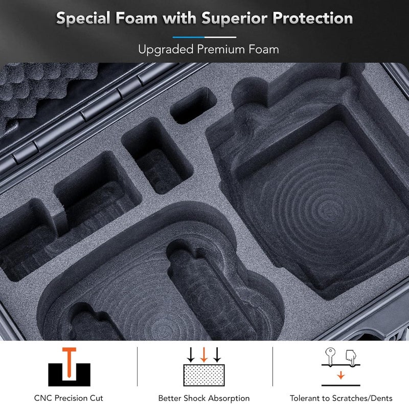 Lykus Titan N110 Waterproof Hard Case for DJI Neo Combo, RC-N3/DJI RC 2, Support Up to 7 batteries [CASE ONLY] - Image 4